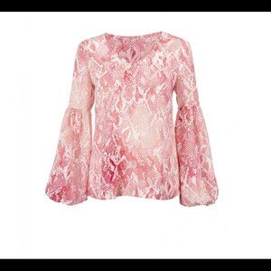CAbi Bethany Blouse XS #5708 Pink/White EUC